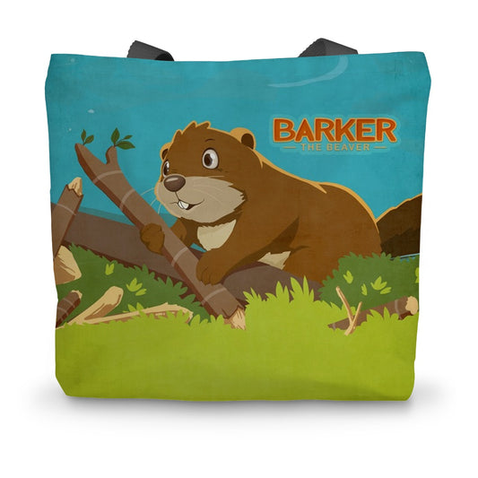 Barker building the Dam Canvas Tote Bag