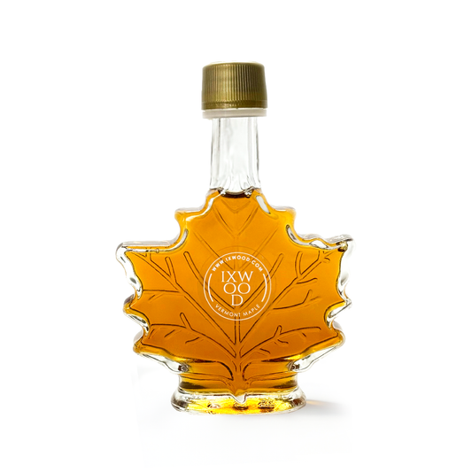 100% Pure Vermont Maple Syrup in Maple Leaf Specialty Bottles